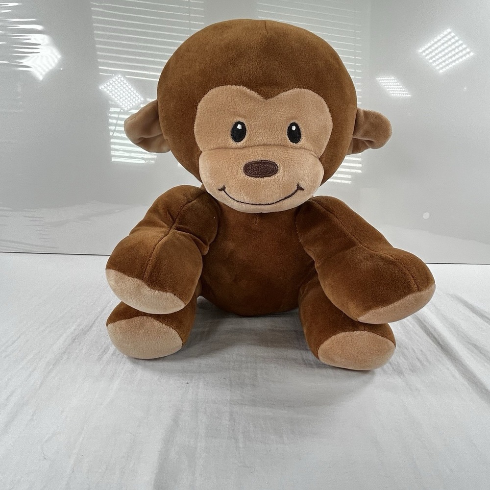 Wellobeez Clean Crew Antimicrobial Monkey Brown Plush Stuffed Animal 11"